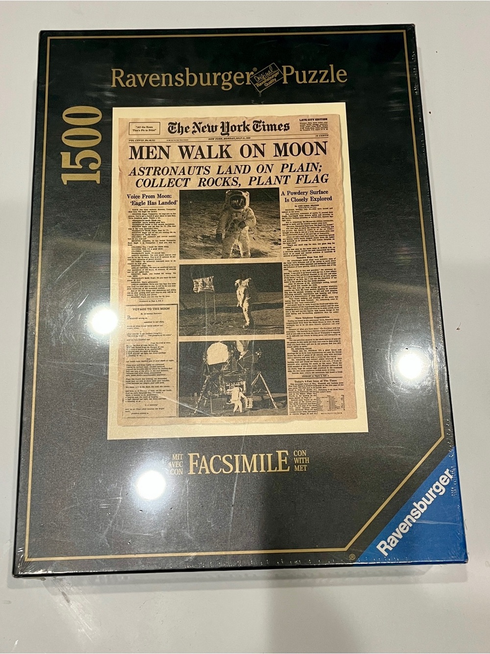 NEW Sealed 1994 Ravensburger “Men Walk on the Moon” 1500 Piece Puzzle